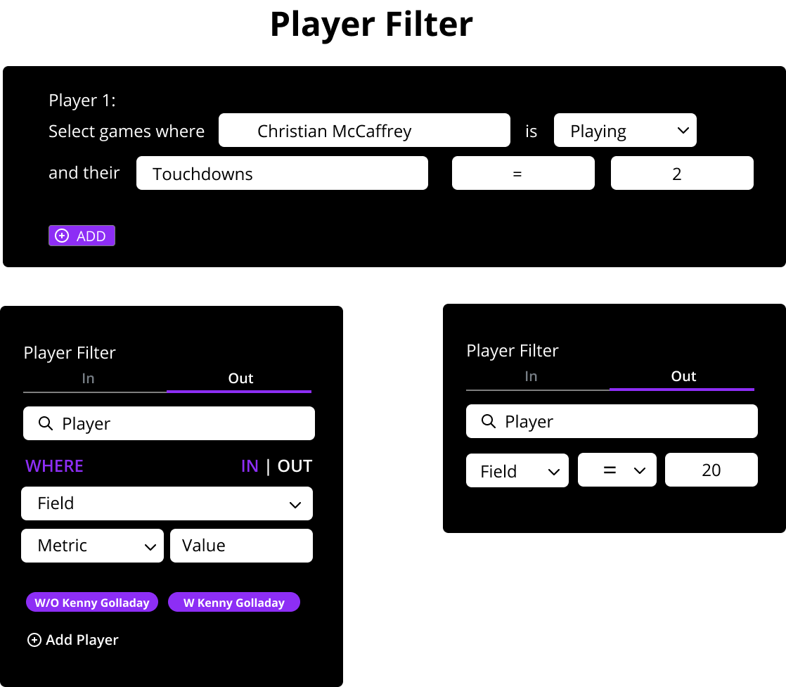 Player Filter Design